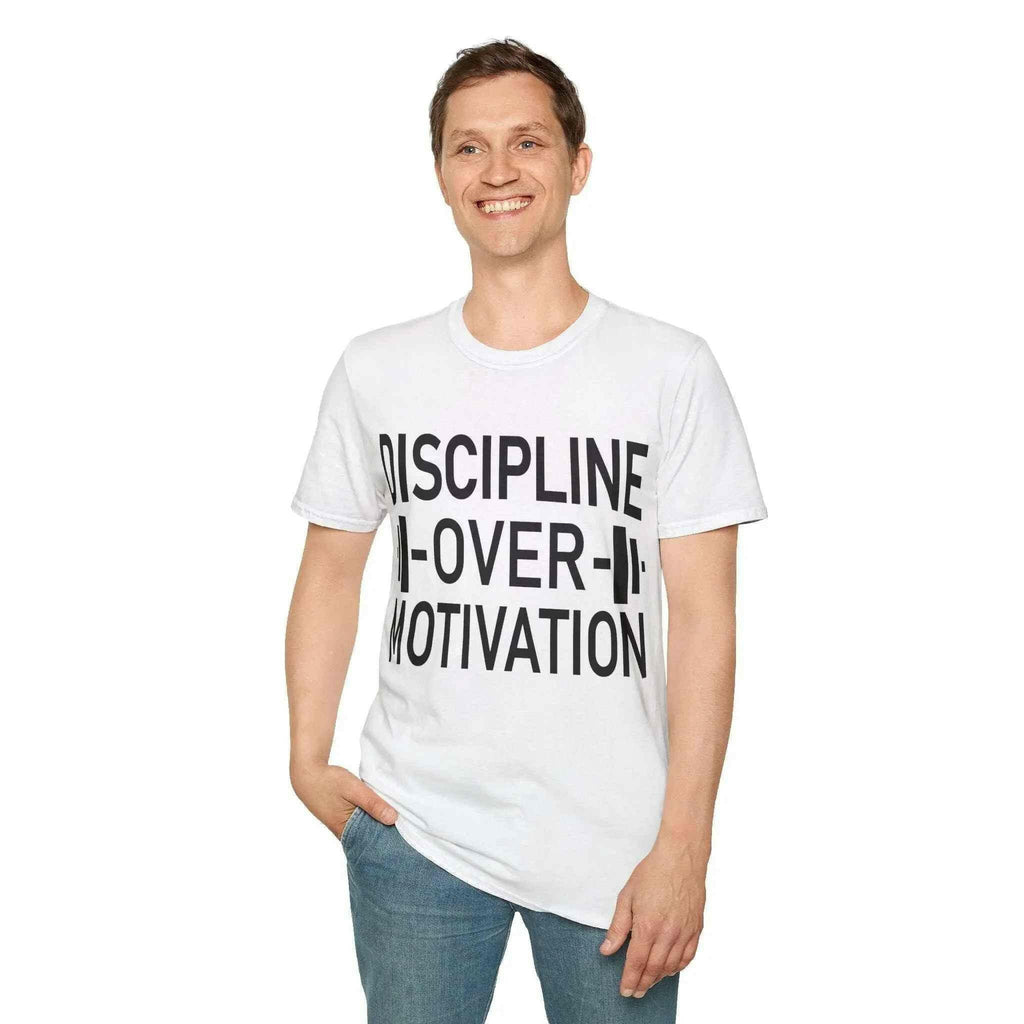 Motivational Workout T-Shirt - Discipline Over Motivation