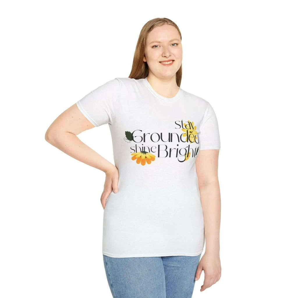 "Stay Grounded Stay Bright" Softstyle Women's Cotton Tee
