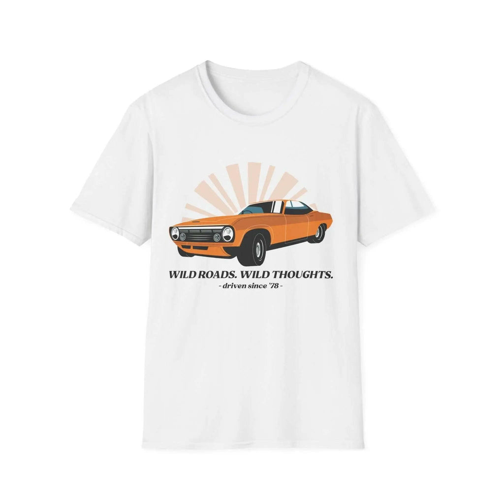Vintage Car Graphic T-Shirt | Wild Roads Wild Thoughts Tee