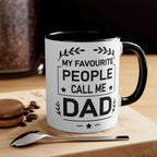 Dad's Favourite Colourful Accent Mug, Perfect Gift for Father's Day Mug Faith2Print.