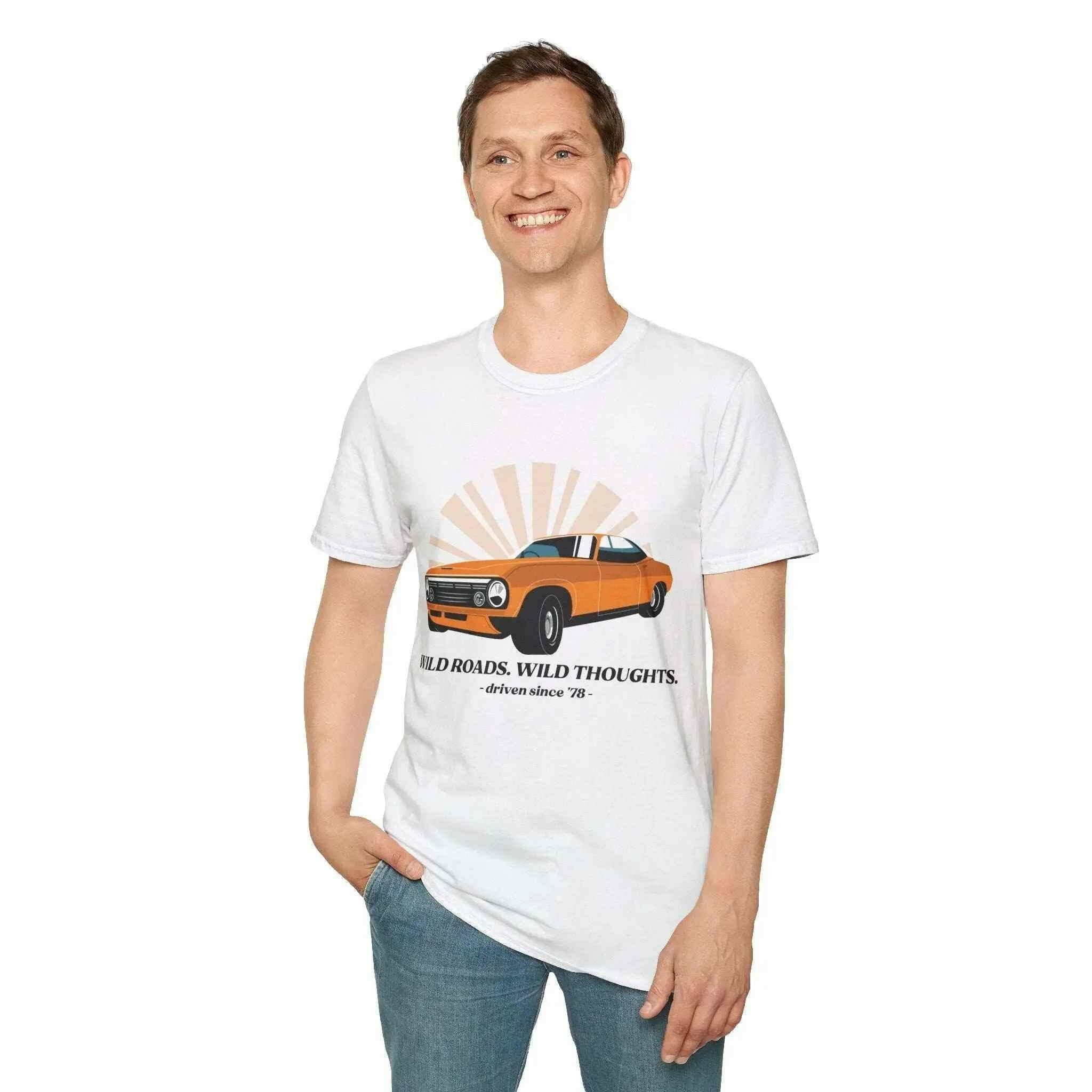 Vintage Car Graphic T-Shirt | Wild Roads Wild Thoughts Tee
