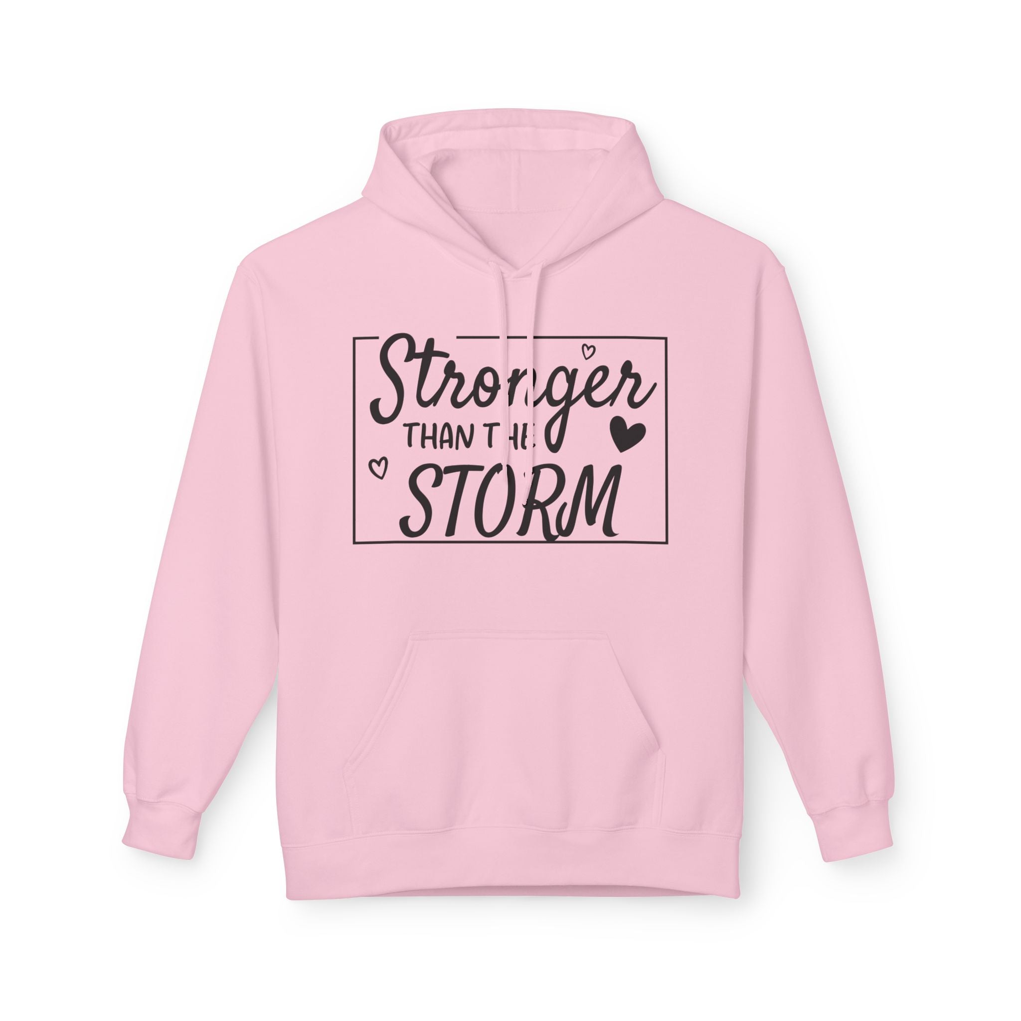 Stronger Than the Storm Fleece Hoodie, Unisex Inspirational Sweatshirt, Motivational Gift, Cozy Layer, Encouragement Apparel, Everyday Wear - Faith2Print