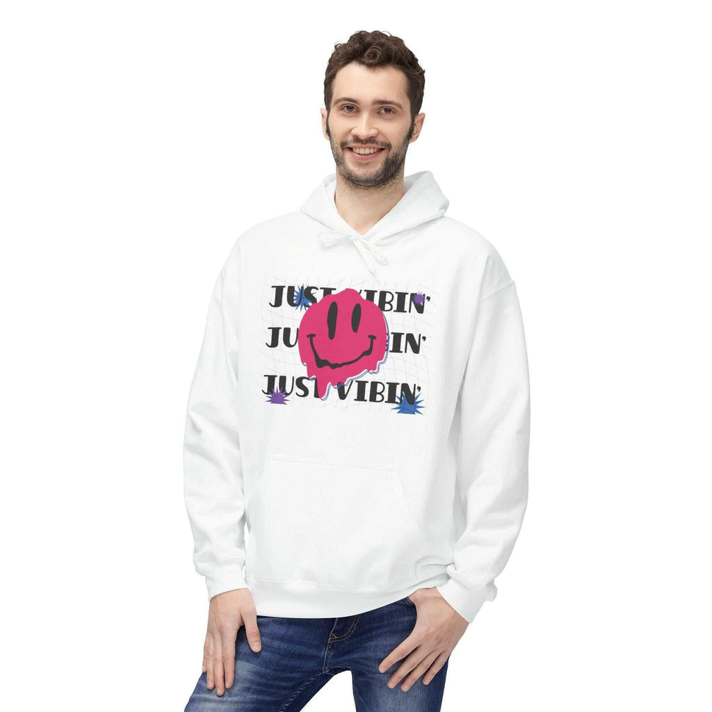 Fleece Hoodie with 'Just Vibin'' Design Unisex - Faith2Print