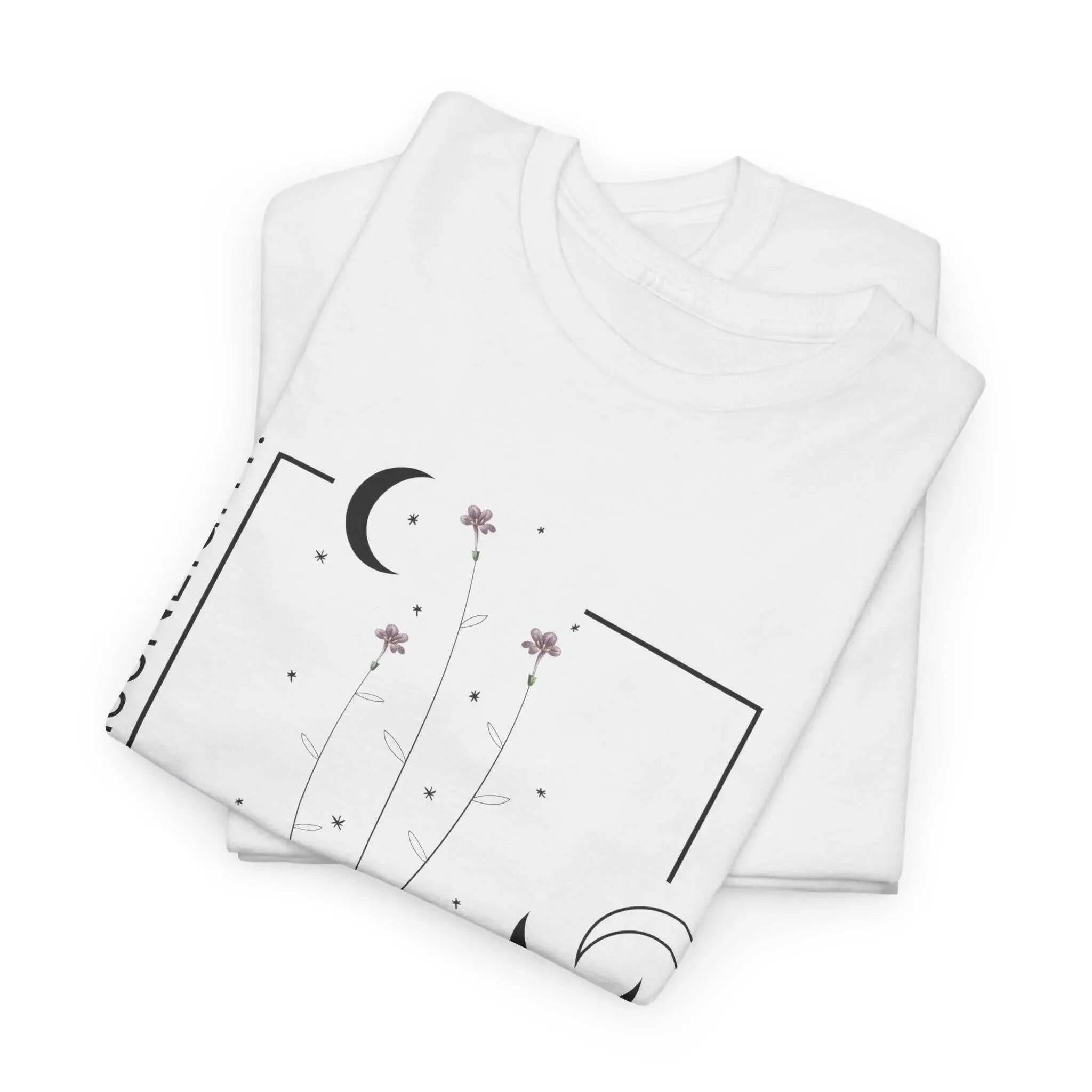 Unisex Heavy Cotton Tee - "Even in the Moonlight, Bloom Gently"