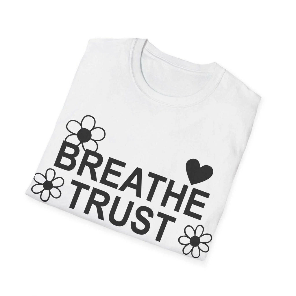 Breathe, Trust, Let Go Unisex Lightweight Cotton Tee