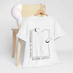 Unisex Heavy Cotton Tee - "Even in the Moonlight, Bloom Gently"