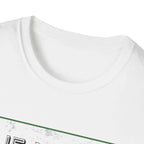 Close up of white t-shirt.
