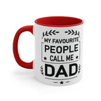 Dad's Favourite Colourful Accent Mug, Perfect Gift for Father's Day Mug Faith2Print.