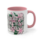 Inspirational Floral Coffee Mug, Motivational Drinkware Mug Faith2Print.