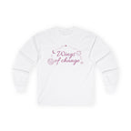 Motivational Long Sleeve Cotton Womens Top graphic Wings of Change