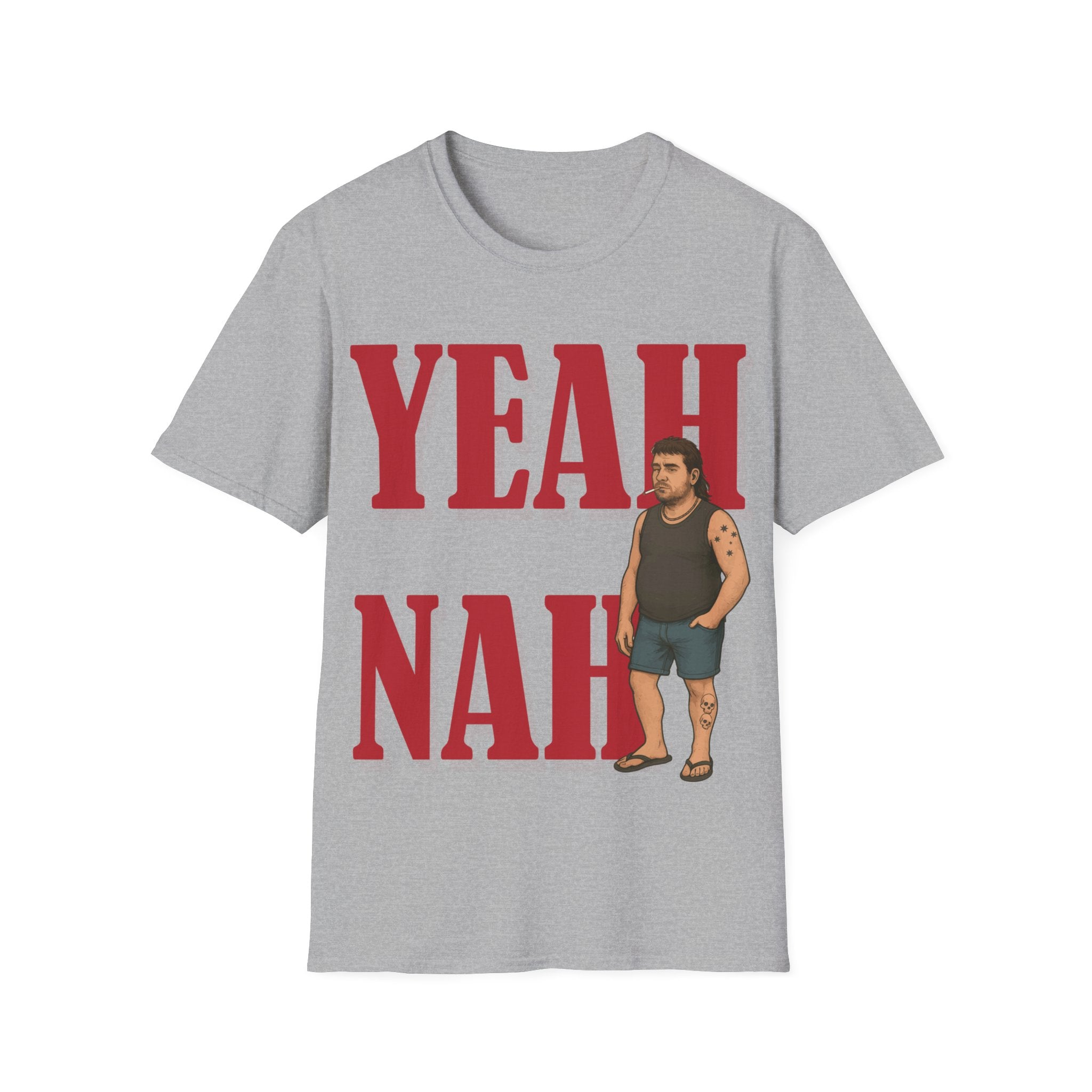 Funny Graphic Tee - Yeah Nah Unisex Softstyle T-Shirt | Casual Wear, Gift for Friends, Summer Outfits, Humor Apparel, Quirky Fashion
