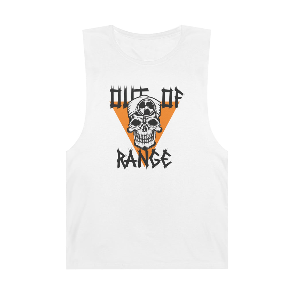 Out of Range Skull Mens Tank Top, Casual Sleeveless Shirt, Summer Wear, Festival Outfit, Unique Graphic Tee Tank Top Faith2Print.