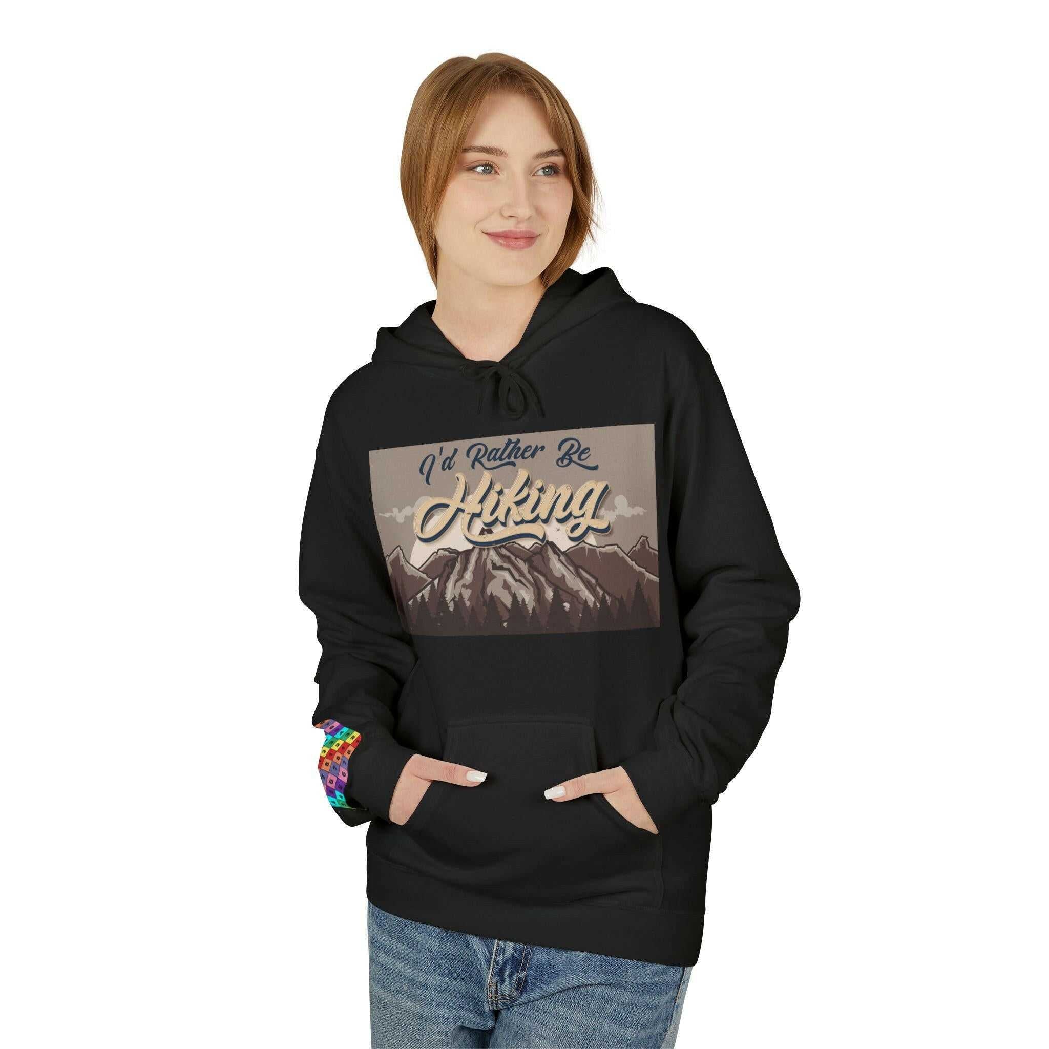 Mountain Adventure Hiking Unisex Fleece Hoodie Hoodie Faith2Print.