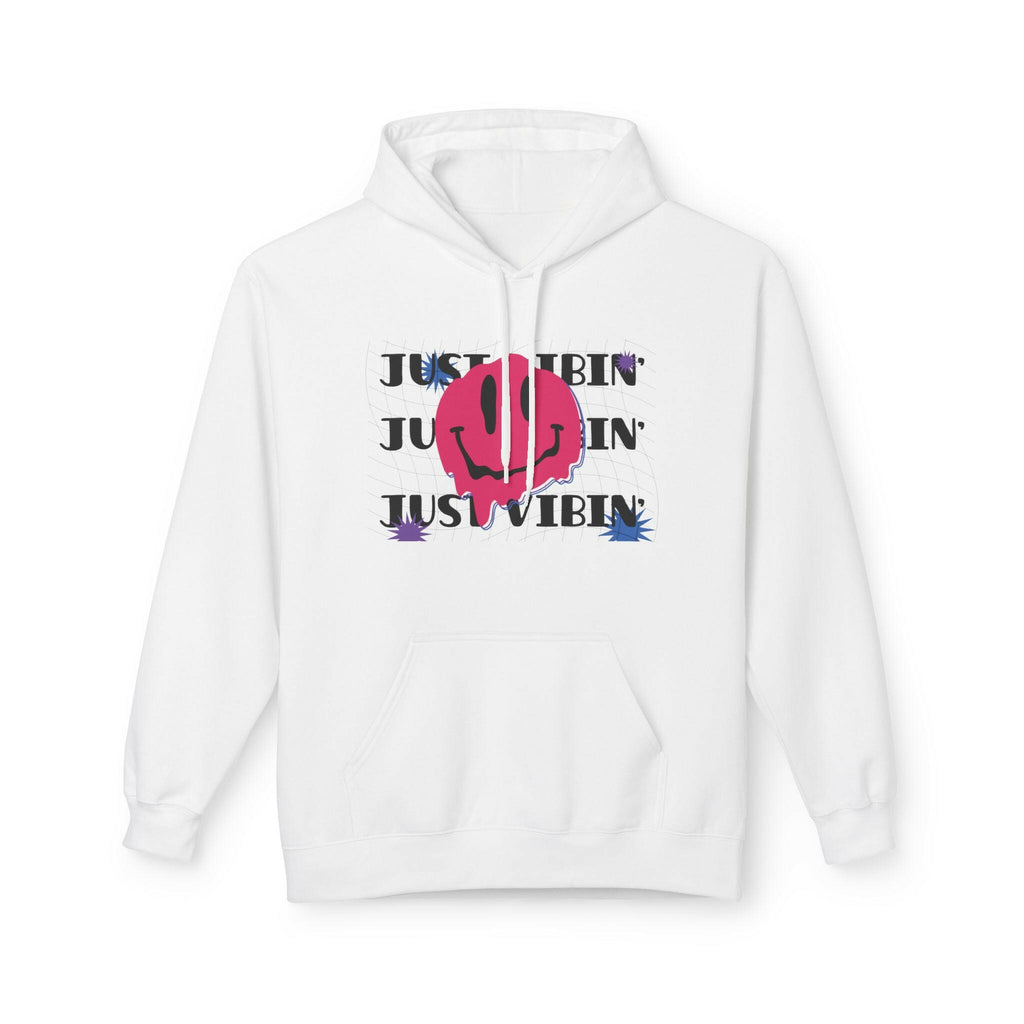 Fleece Hoodie with 'Just Vibin'' Design Unisex - Faith2Print