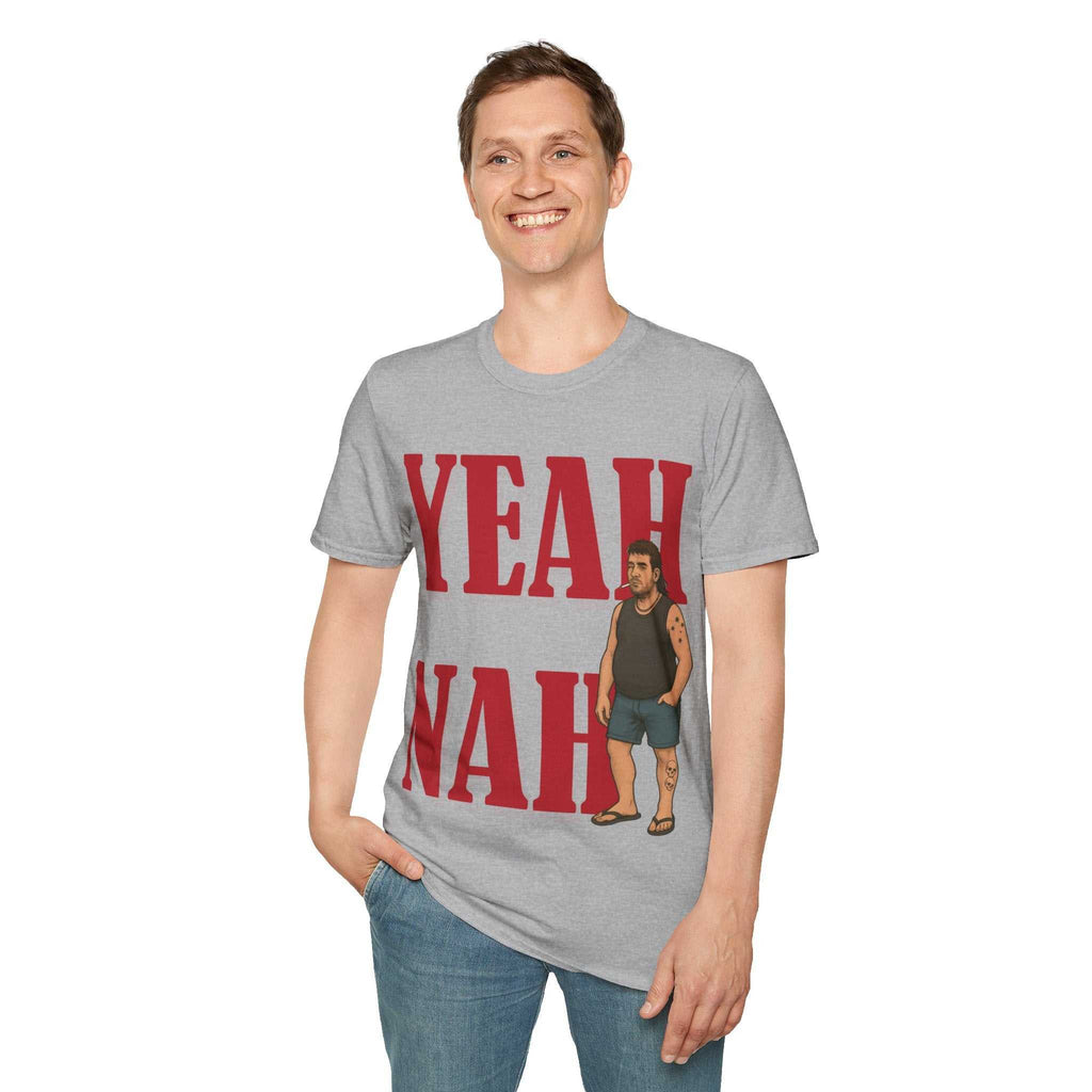 Funny Graphic Tee - Yeah Nah Unisex Softstyle T-Shirt | Casual Wear, Gift for Friends, Summer Outfits, Humor Apparel, Quirky Fashion