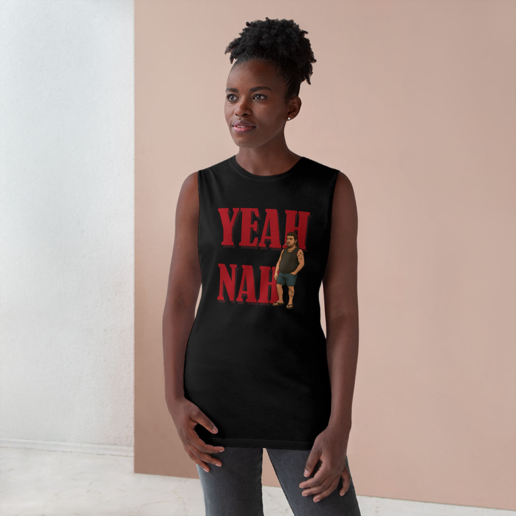 Yeah Nah Unisex Aussie Bogan Humour Tank | AS Colour Unisex Barnard Gym Singlet – Australian Made
