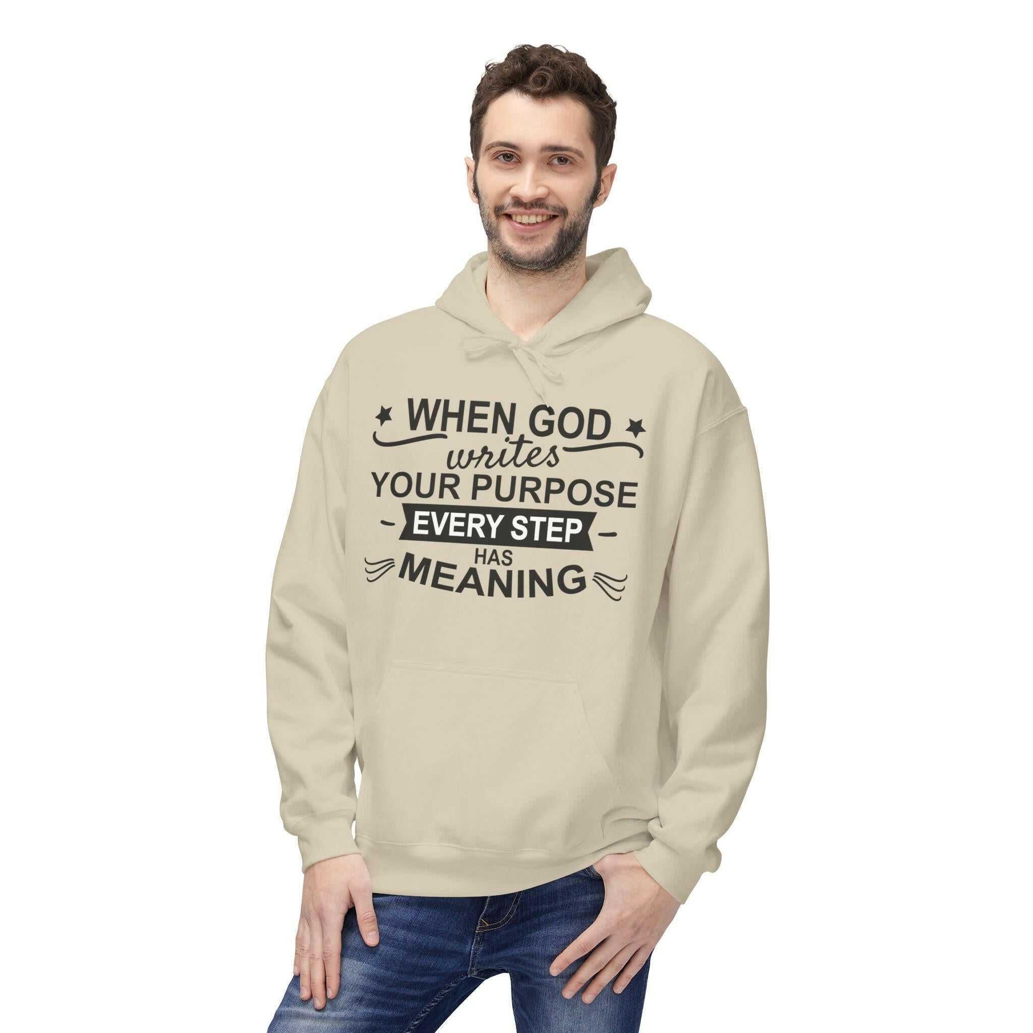 Purposeful Hoodie - Inspirational Fleece Sweatshirt, Unisex Gift, Everyday Wear, Motivational Apparel, Thoughtful Present, Cozy Style - Faith2Print