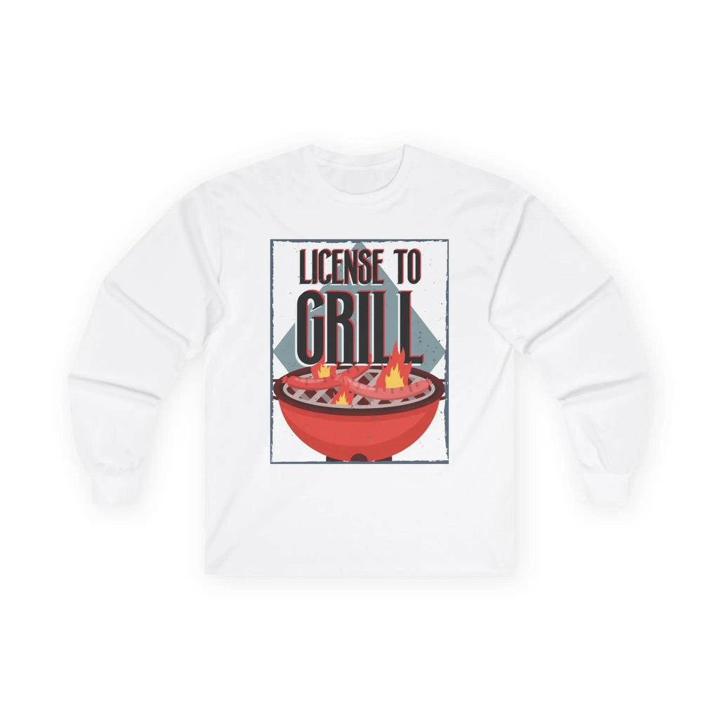 License to Grill Men's Long Sleeve Tee White Long-sleeve 15951674139870903386_2048