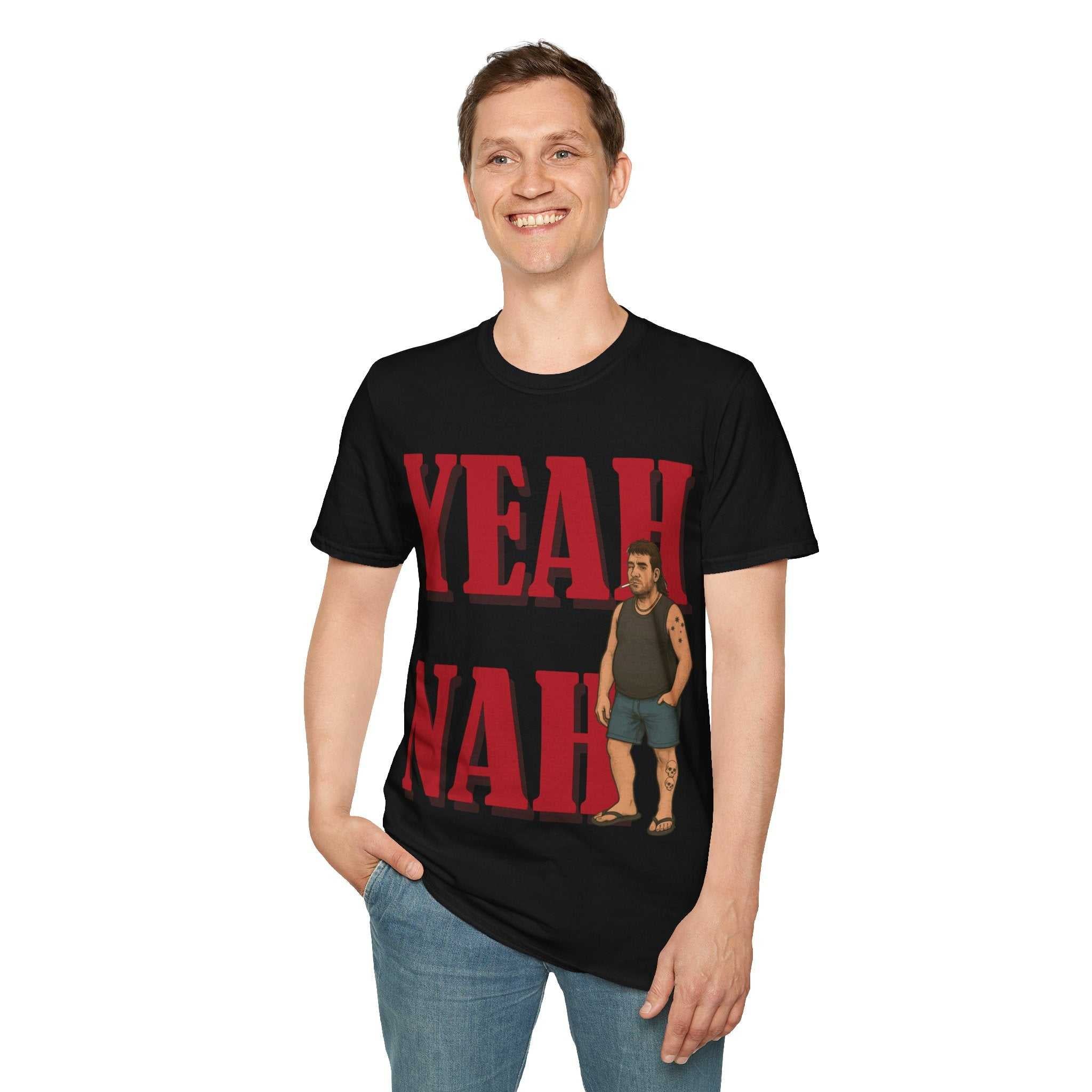 Funny Graphic Tee - Yeah Nah Unisex Softstyle T-Shirt | Casual Wear, Gift for Friends, Summer Outfits, Humor Apparel, Quirky Fashion