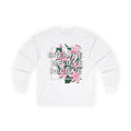 Floral Inspirational Women's Long Sleeve Tee - Breathe Believe Receive White Long-sleeve 1615337033047998891_2048