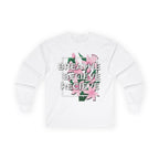 Floral Inspirational Women's Long Sleeve Tee - Breathe Believe Receive White Long-sleeve 1615337033047998891_2048