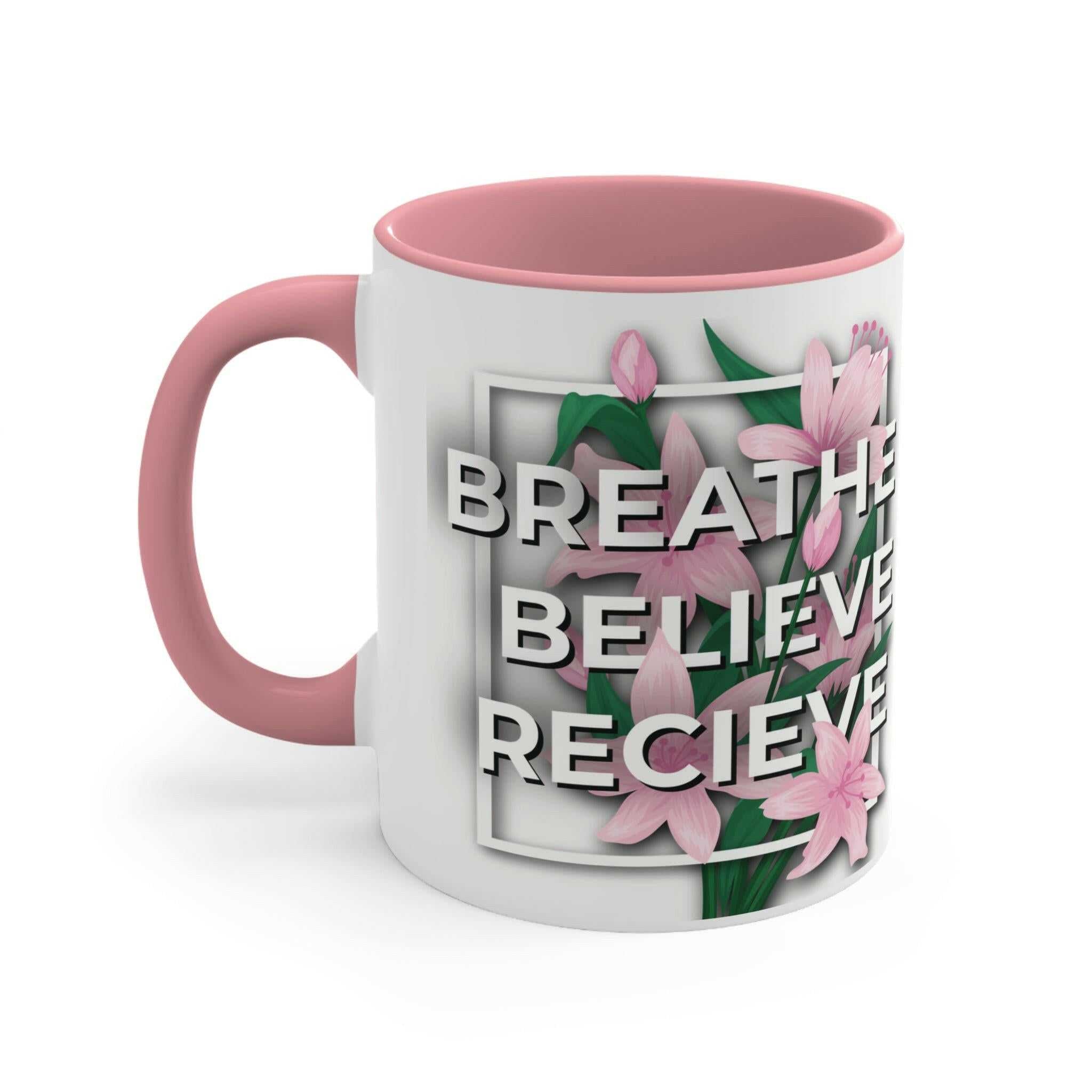 Inspirational Floral Coffee Mug, Motivational Drinkware Mug Faith2Print.
