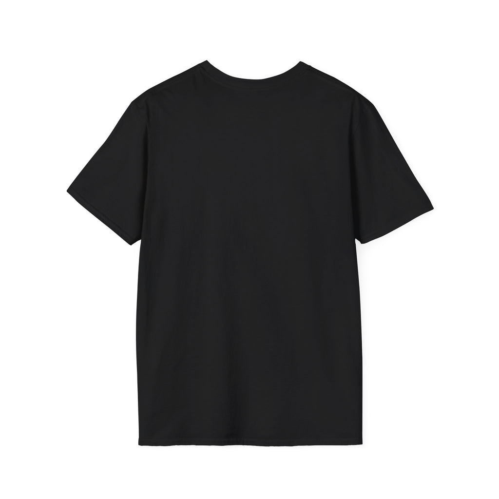 back of Black t-shirt on a white background