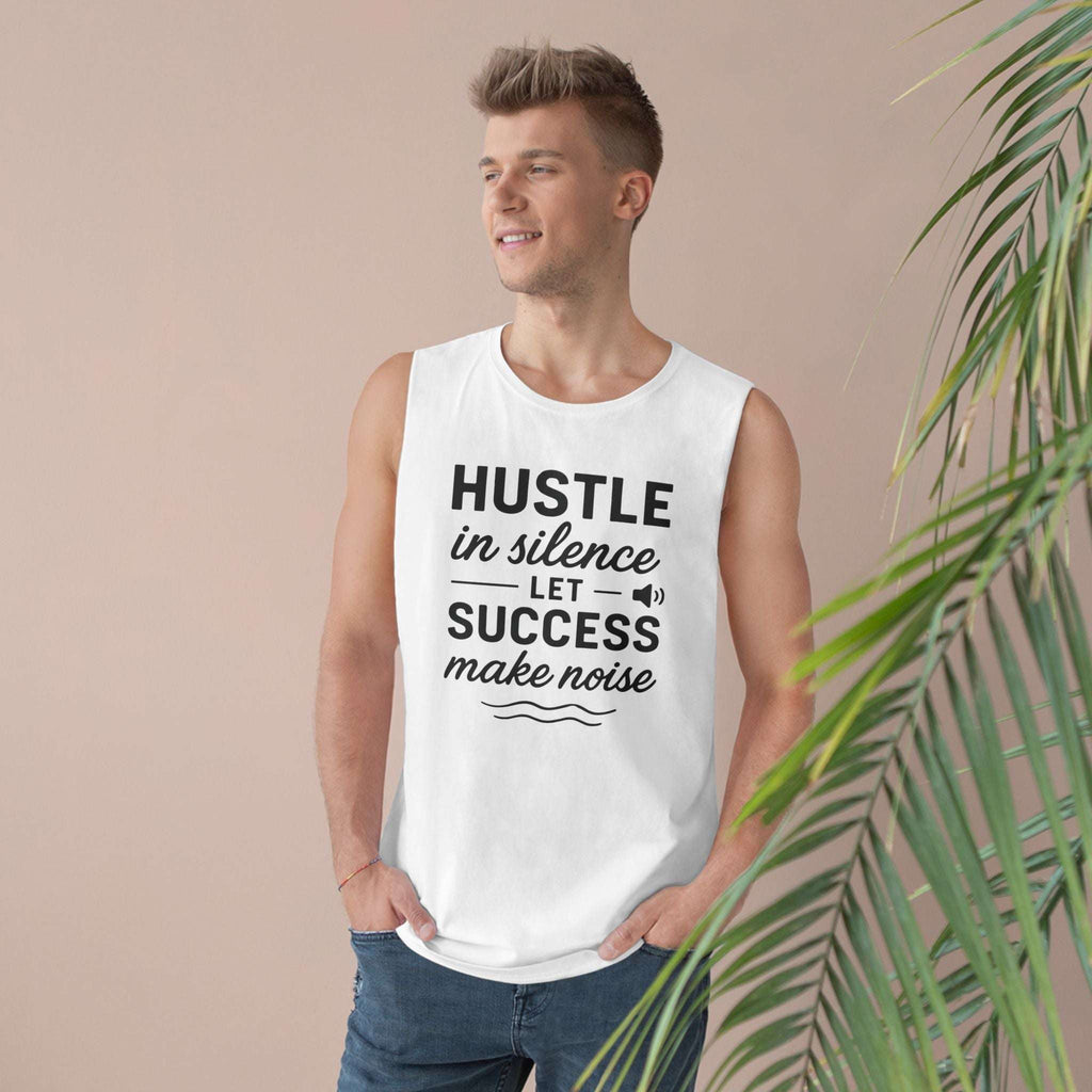 Motivational Tank Top - Unisex Hustle in Silence Success Make Noise Tee, Gym Wear Tank Top Faith2Print.