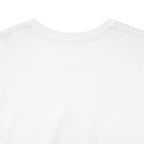 Close-up of Back of a white t-shirt with a plain background