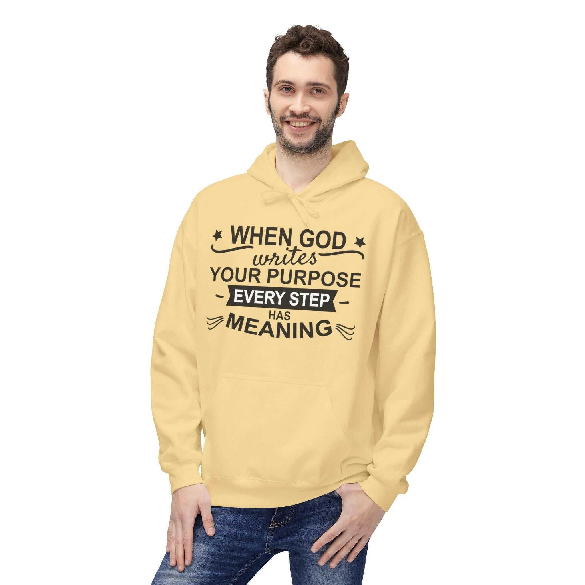 Purposeful Hoodie - Inspirational Fleece Sweatshirt, Unisex Gift, Everyday Wear, Motivational Apparel, Thoughtful Present, Cozy Style - Faith2Print