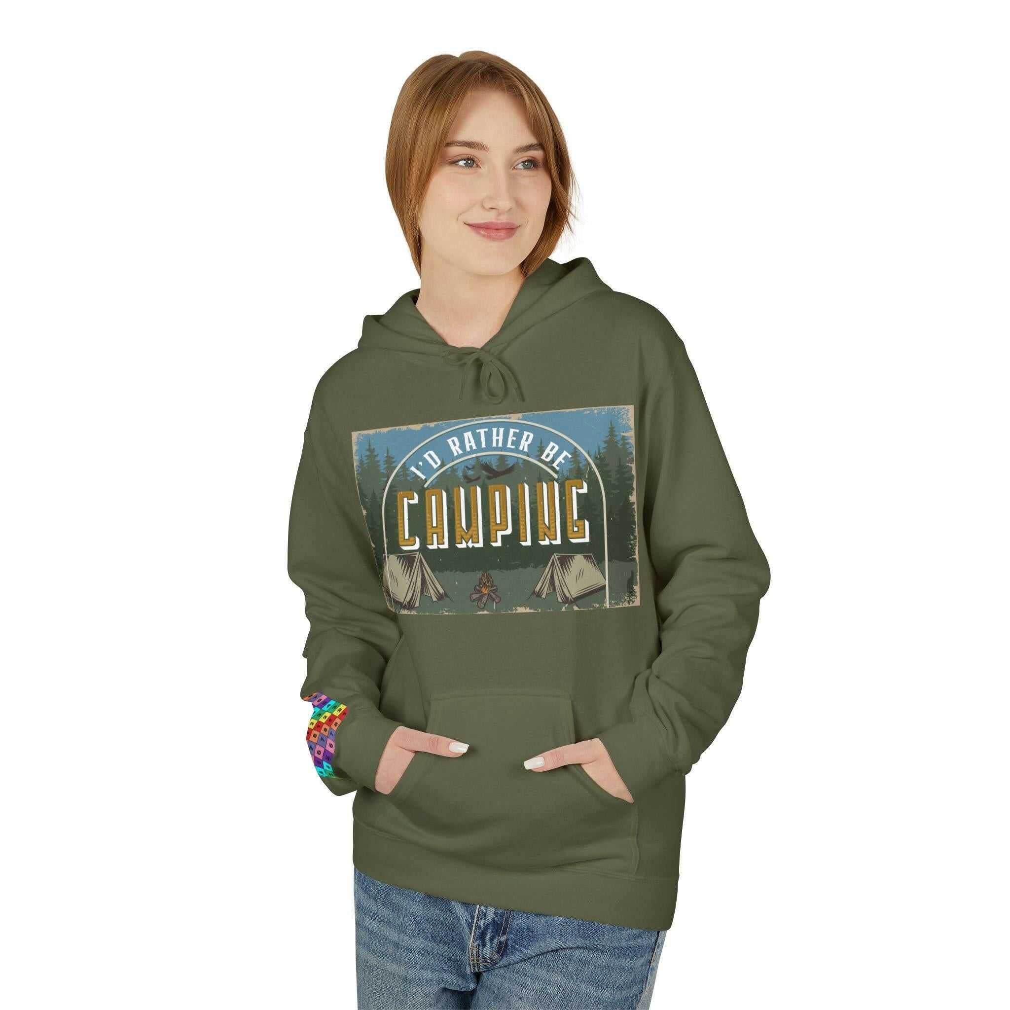 Cozy Camping Fleece Unisex Hoodie Hoodie Faith2Print.