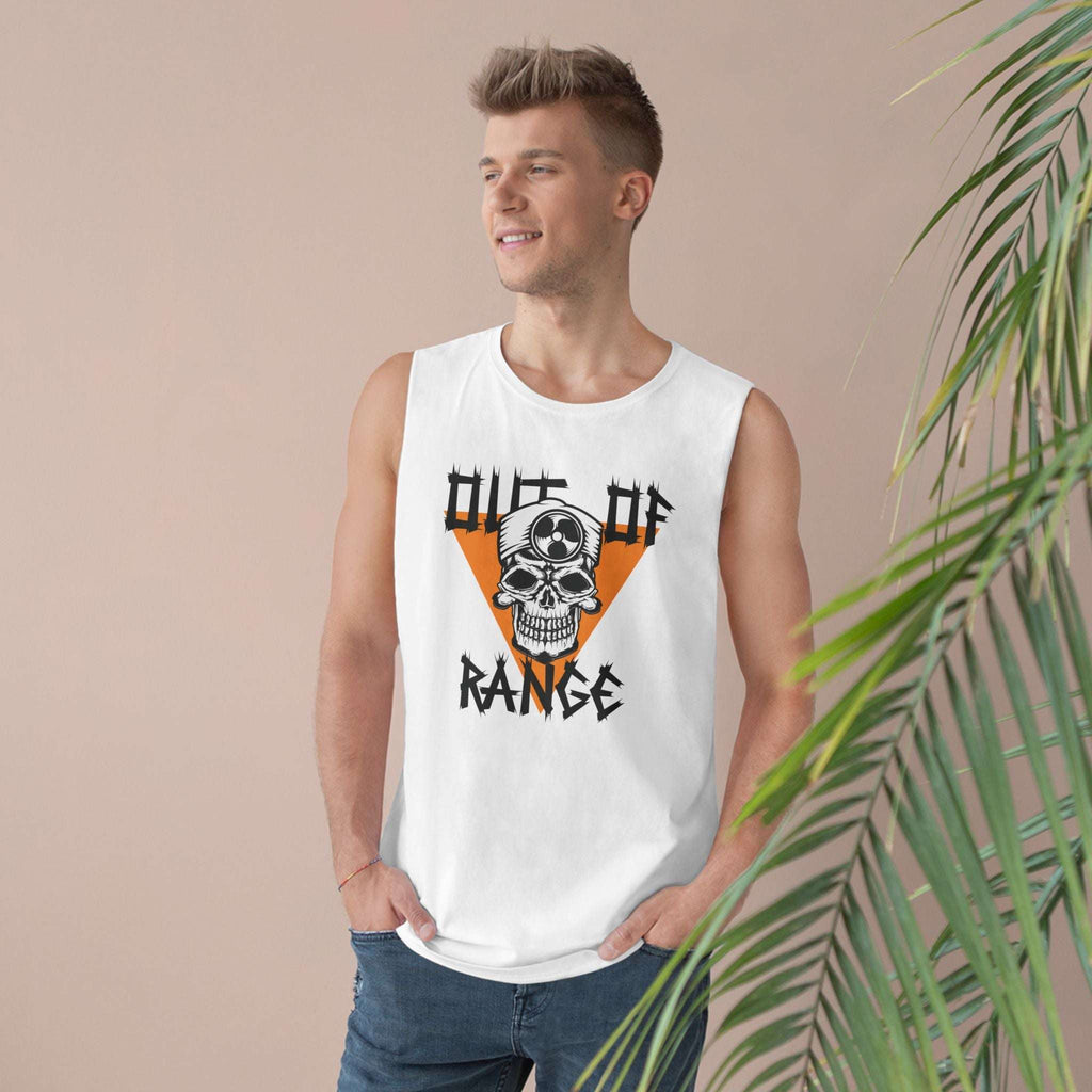 Out of Range Skull Mens Tank Top, Casual Sleeveless Shirt, Summer Wear, Festival Outfit, Unique Graphic Tee Tank Top Faith2Print.