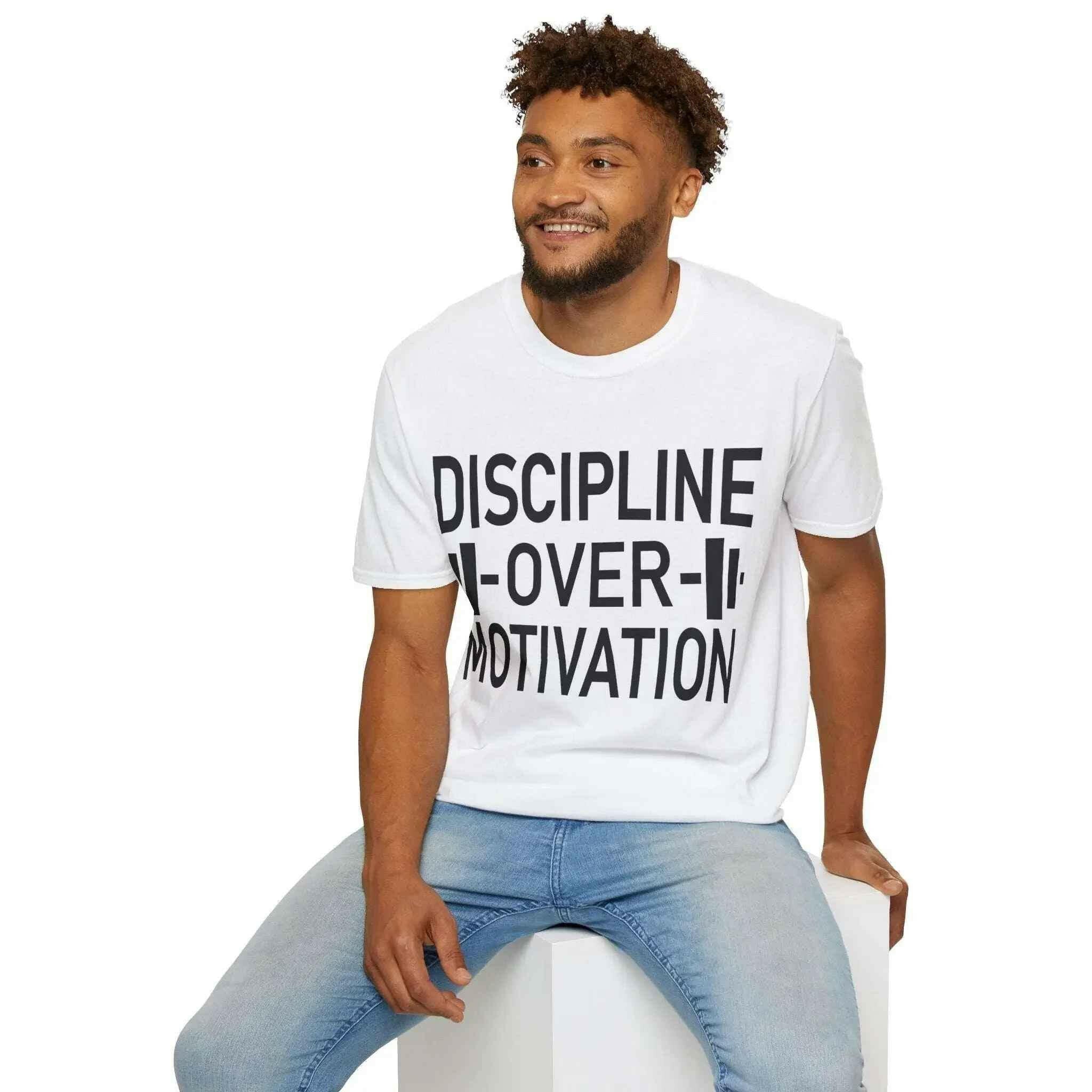 Motivational Workout T-Shirt - Discipline Over Motivation