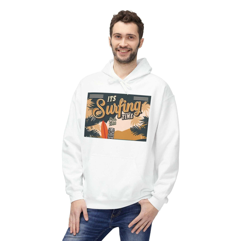 Cozy Surfing Lover Graphic Men's Hoodie - Faith2Print
