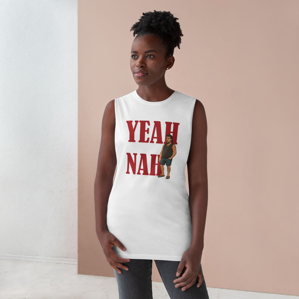 Yeah Nah Unisex Aussie Bogan Humour Tank | AS Colour Unisex Barnard Gym Singlet – Australian Made