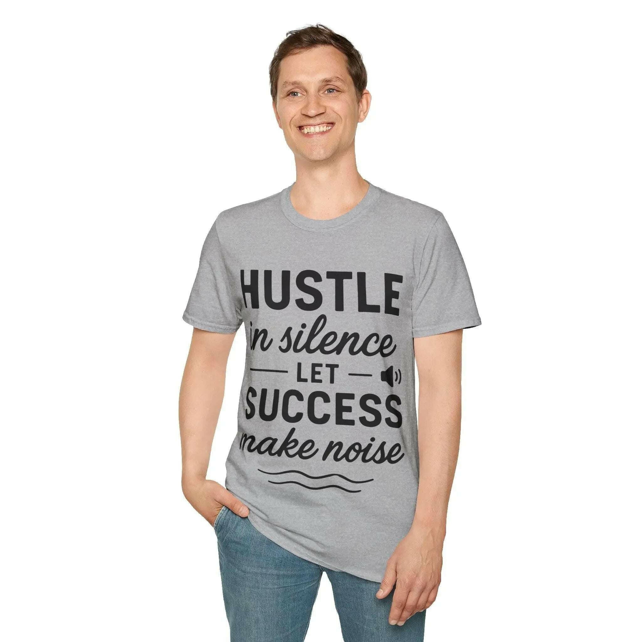 Motivational Unisex Hustle Tee, Inspirational Success Mindset  T-Shirt Sport Grey / 3XL 49.95 Faith2Print