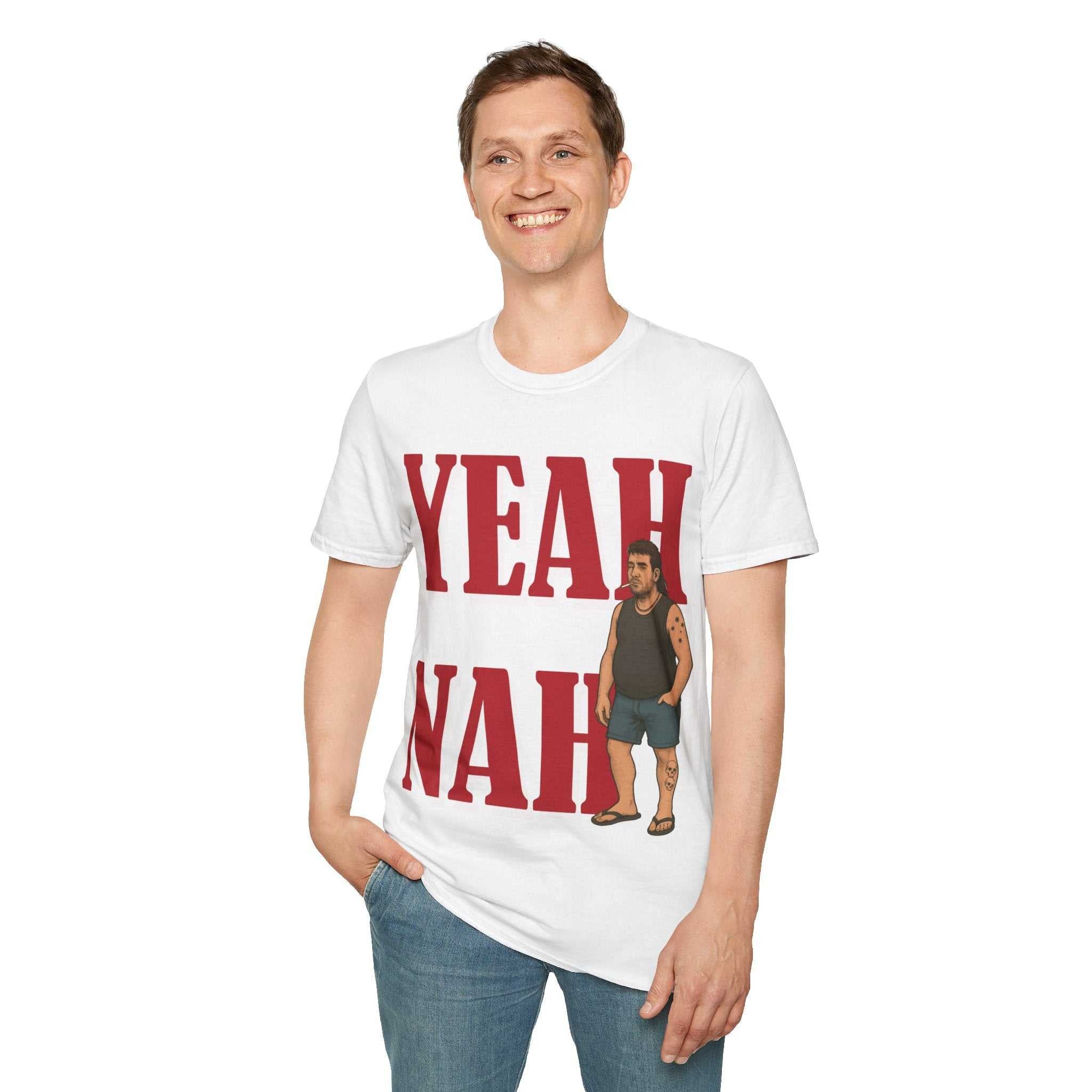 Funny Graphic Tee - Yeah Nah Unisex Softstyle T-Shirt | Casual Wear, Gift for Friends, Summer Outfits, Humor Apparel, Quirky Fashion