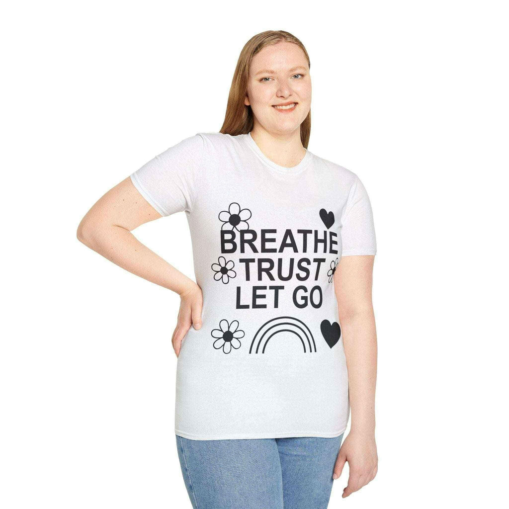 Breathe, Trust, Let Go Unisex Lightweight Cotton Tee