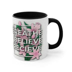 Inspirational Floral Coffee Mug, Motivational Drinkware Mug Faith2Print.
