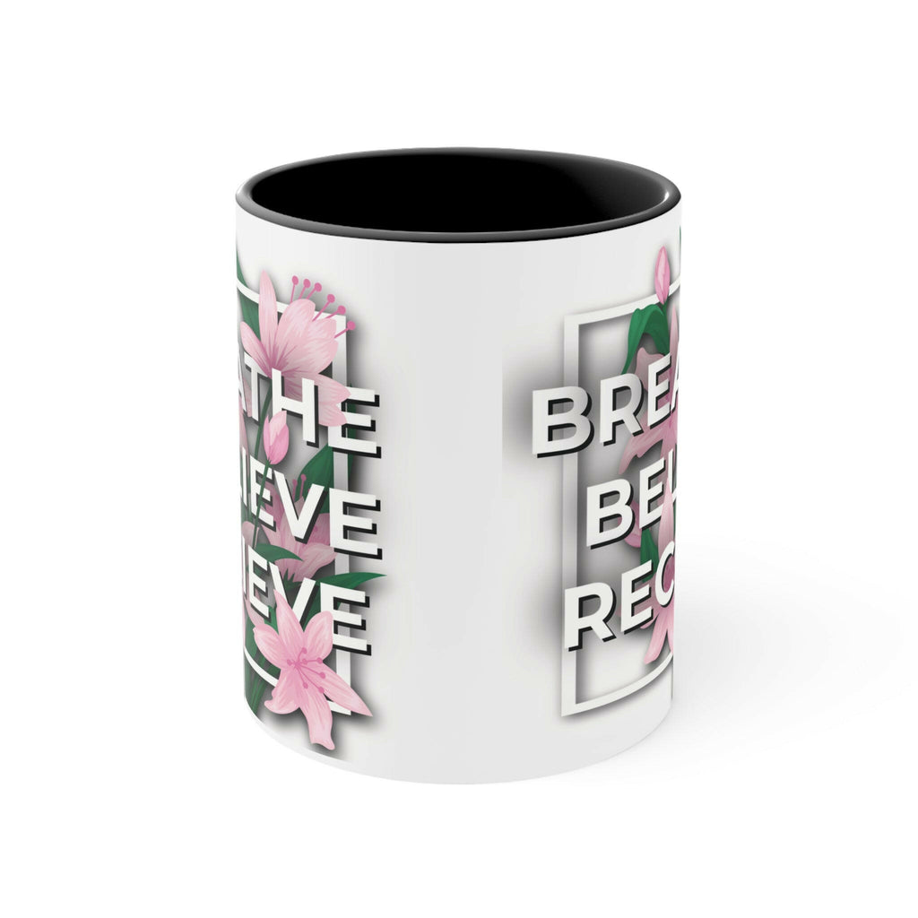 Inspirational Floral Coffee Mug, Motivational Drinkware Mug Faith2Print.