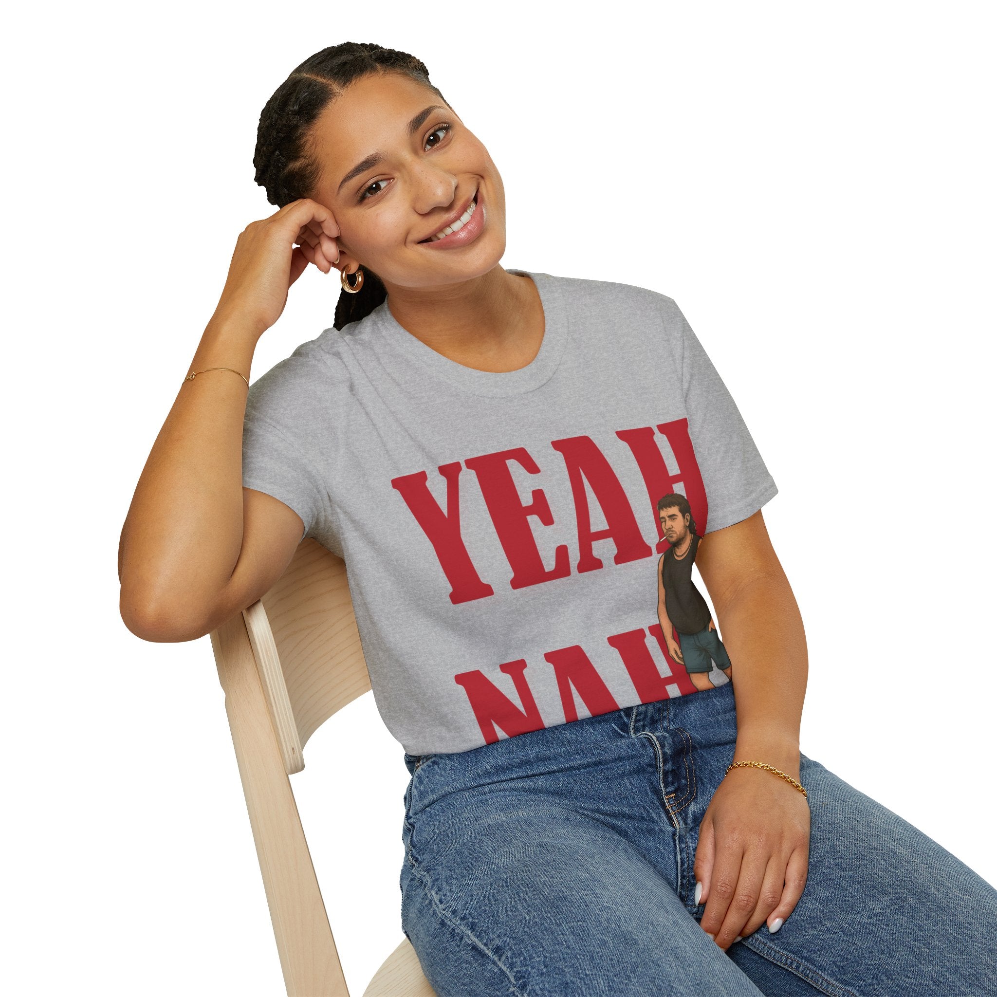 Funny Graphic Tee - Yeah Nah Unisex Softstyle T-Shirt | Casual Wear, Gift for Friends, Summer Outfits, Humor Apparel, Quirky Fashion