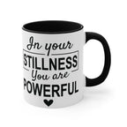 Empowering Stillness Mug, Motivational Coffee Cup 11oz 11oz Black Mug 4325905531598462092_2048