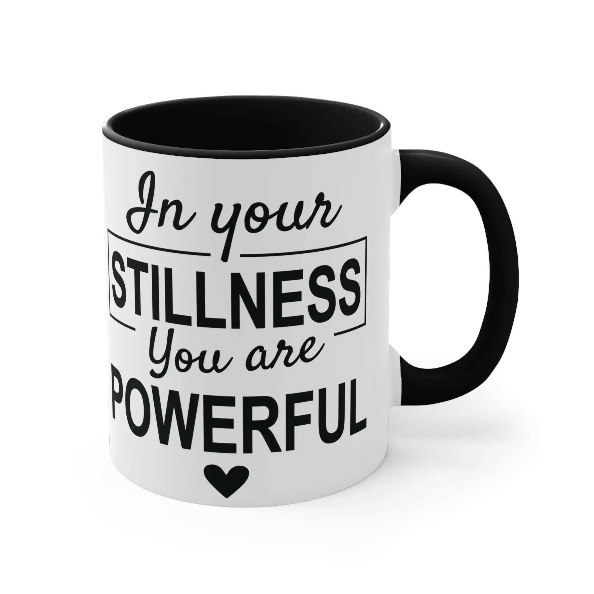 Empowering Stillness Mug, Motivational Coffee Cup 11oz 11oz Black Mug 4325905531598462092_2048