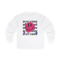 Just Vibin' Graphic Long Sleeve Shirt White Long-sleeve 4383109316986053913_2048