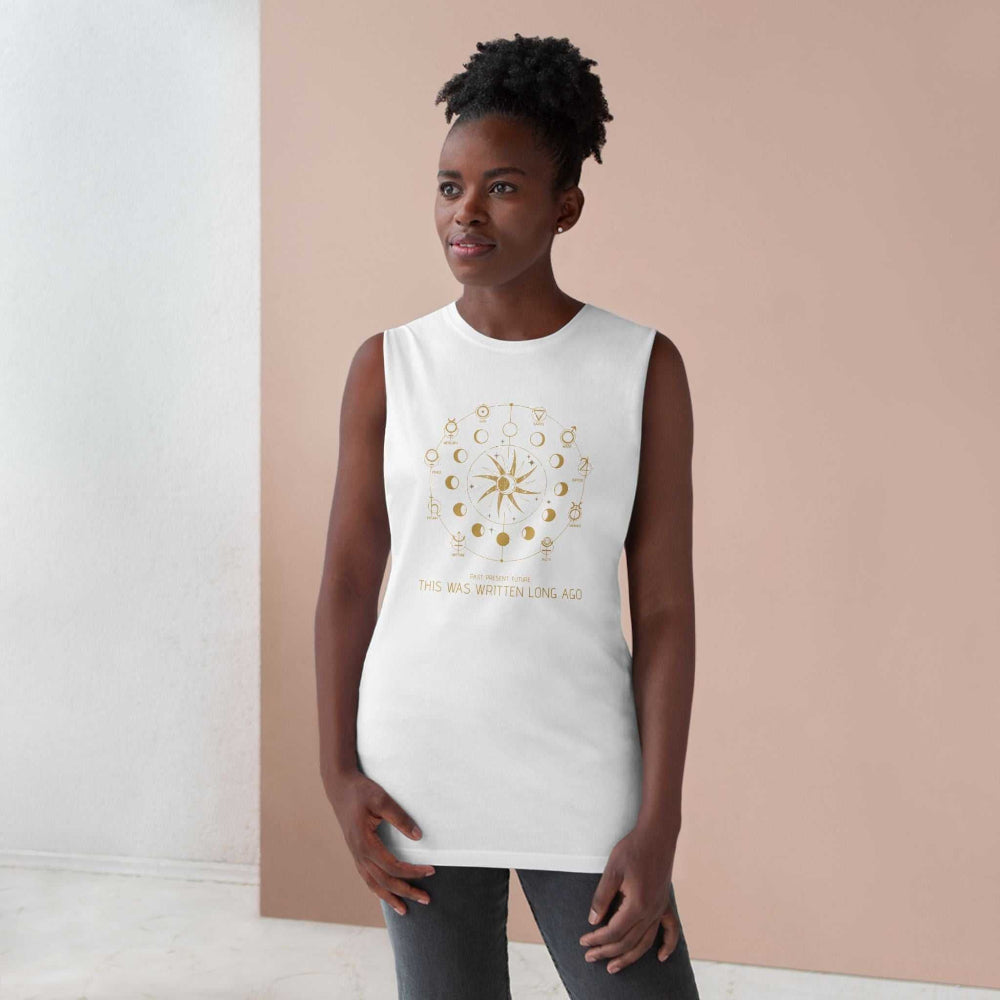 Celestial Graphic Tank Top, Astrology Inspired Unisex Tank, Bohemian Style Sleeveless Shirt, Zodiac Symbol Apparel, Festival Outfit