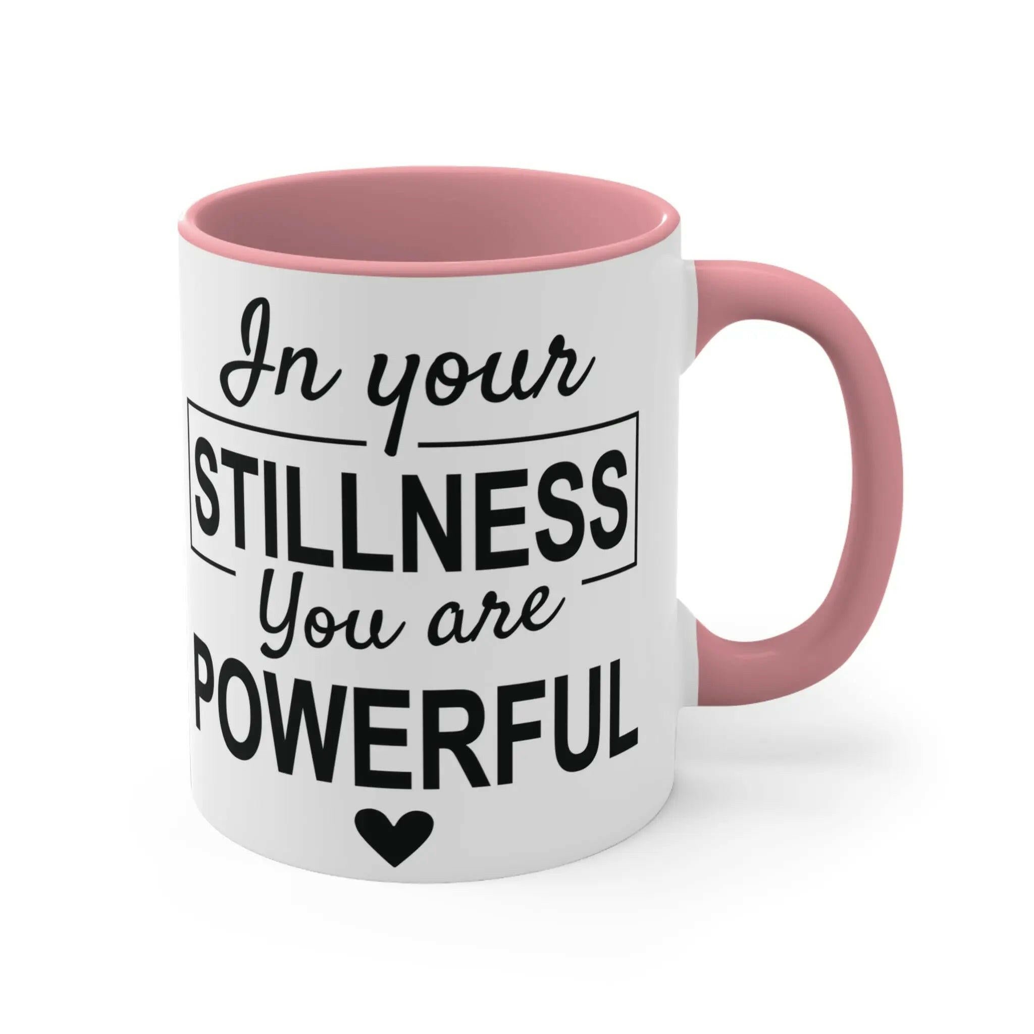 Empowering Stillness Mug, Motivational Coffee Cup 11oz 11oz Pink Mug 493414928646482239_2048