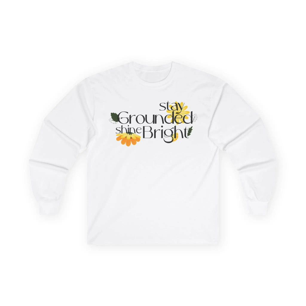 Stay Grounded Women's Long Sleeve Tee White Long-sleeve 5397216440706177341_2048