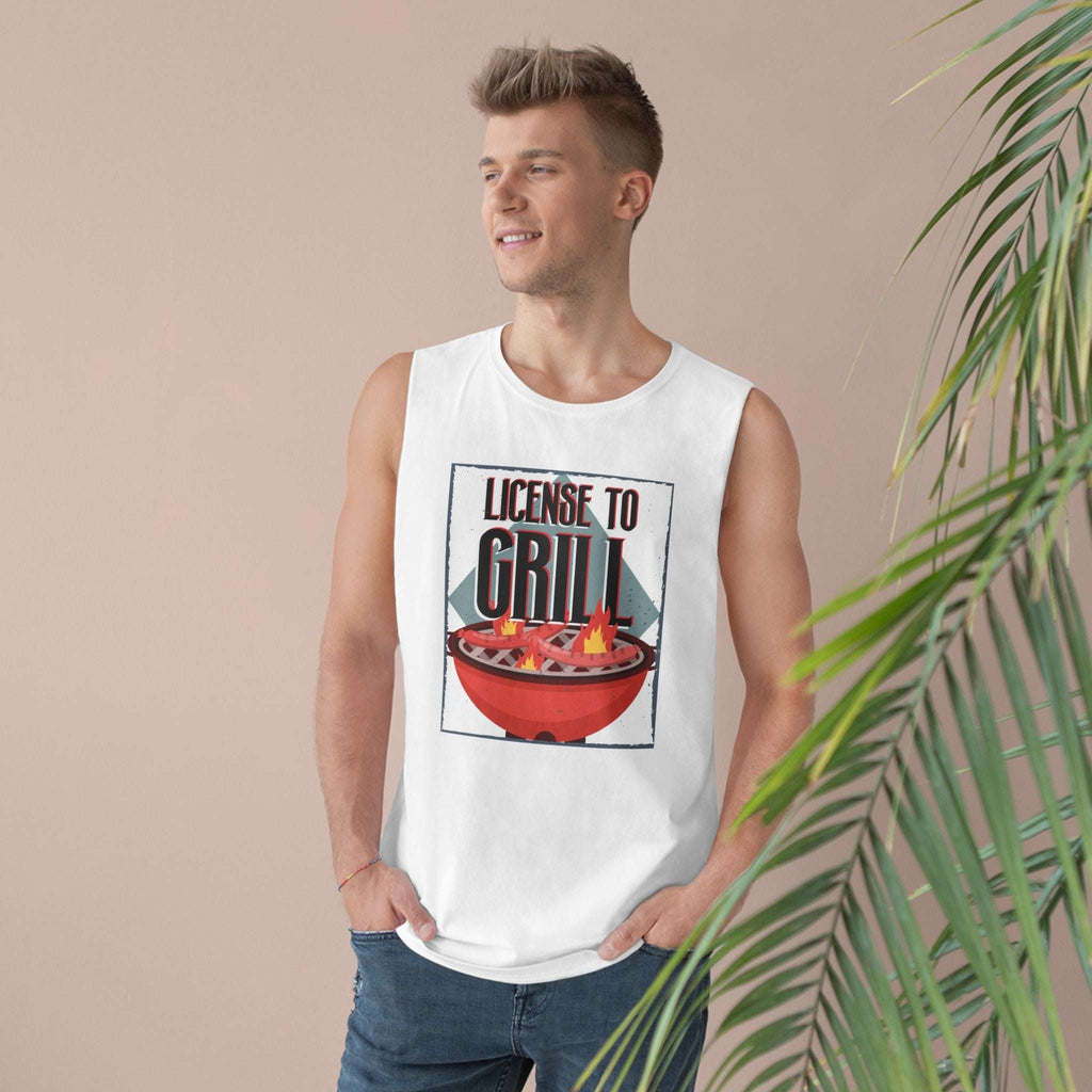 License to Grill Unisex Tank Top, Perfect for Summer BBQs, Gifts for Grill Enthusiasts, Casual Wear, Outdoor Fun, Foodie Celebrations Tank Top Faith2Print.