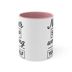 Motivational Coffee Mug, Colourful Accent Mug 'Never Stop Working on Yourself' Mug Faith2Print.
