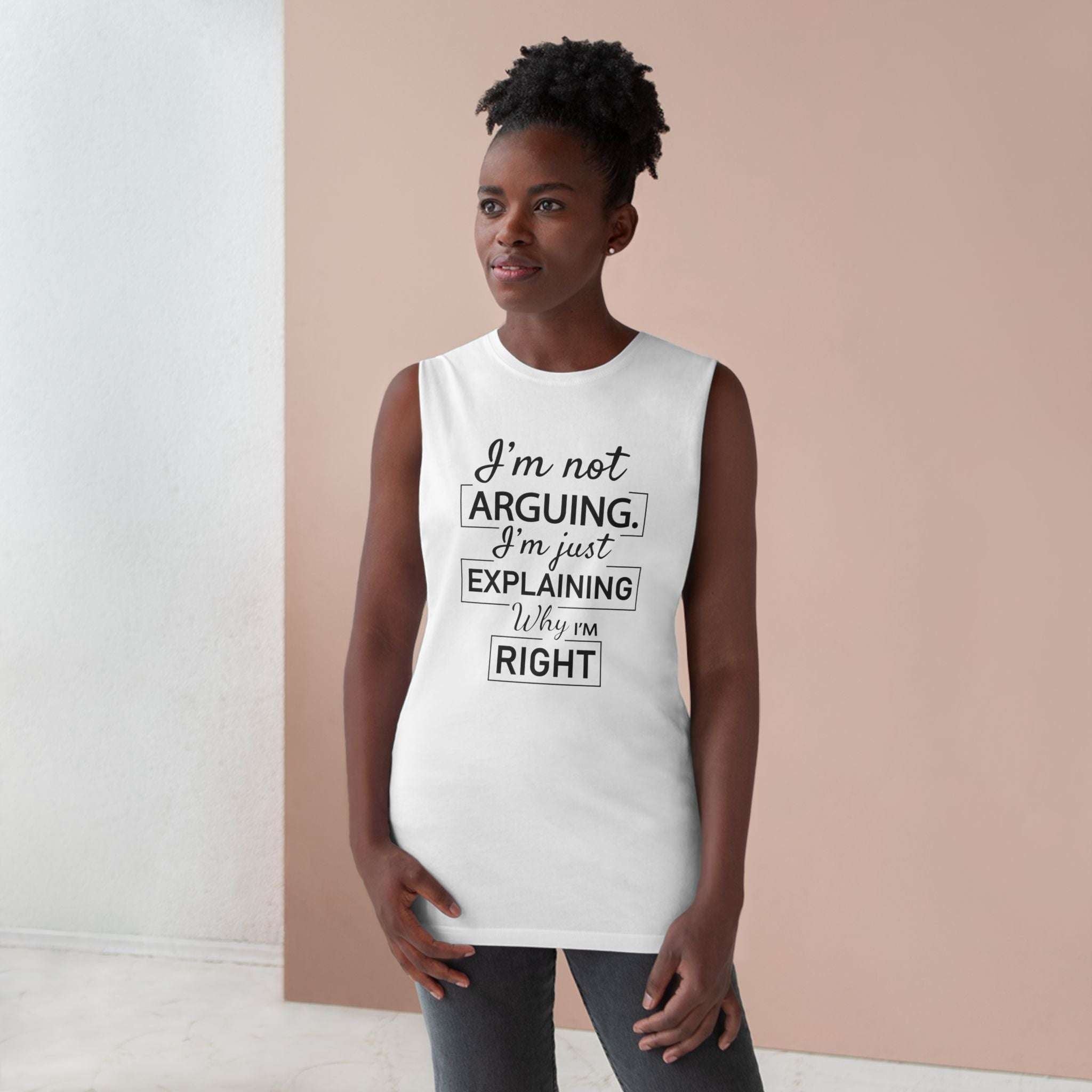 Humorous Unisex I'm not Arguing Tank- Perfect for Friends, Casual Outings, Birthdays, or Just for Laughs, Comedic Gift, Summer Wear, Funny Quote Tank Top Faith2Print.